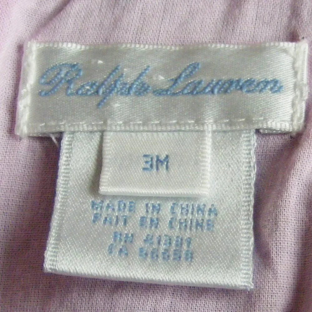 RALPH LAUREN Dress, 3M, Navy & Pink, Sleeveless, Taffeta, back buttons - Picture 5 of 7